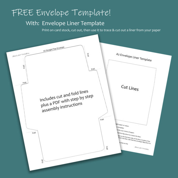 Envelope and Liner template for A2 size greeting card