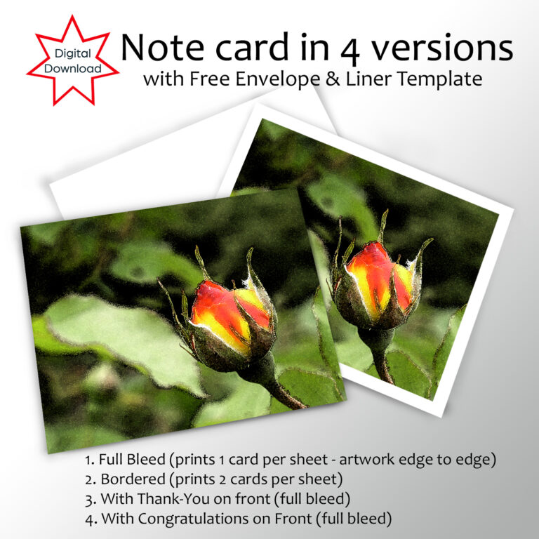 Rosebud Printable Greeting Card – Alicia Heyman Studio